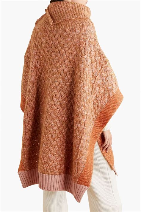 Wool Blend Turtleneck Poncho 